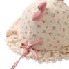 Sombrero de Princesa Floral Delgado para Bebé de Primavera/Otoño, Sombrero de Sol Puro Algodón para Bebé, Sombrero de Pescador con Protección Solar para Bebé Niña
