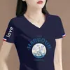 Camiseta básica de cuello en V para mujer de talla grande, camiseta de manga corta, top de manga corta para mujer, excedente de comercio exterior transfronterizo, marca