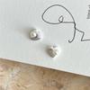 Pendientes Fan Zhiqiao Coreanos Estilo K de Plata Esterlina 925 para Mujer Perla Corazón Simple Moda Pendientes Estilo Ins