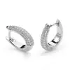 Beiana Plata Esterlina S925 Estilo Europeo y Americano de Lujo Ligero Aretes de Aro en Forma de U con Circonitas para Mujer