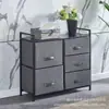 Gabinete de Almacenamiento para Baño, Dormitorio, Sala de Estar Mesa de Noche Combinación de Gabinete de Almacenamiento Caja de Tela No Tejida 5 Compartimentos Gris