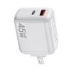 Cargador PD QC3.0 de Nitruro de Galio de 45W Adaptador A C de Doble Puerto 45W Adaptador para Notebook de Calibre Británico