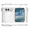 Adequado para Apple iPhone Duo, capa de telefone magnética transparente, versão oficial com o mesmo design de dobradiça, capa protetora de PC para iPhone 18