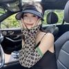 Estilo coreano de verano tablero de ajedrez letra todo incluido dedo exterior protección solar transpirable manga de hielo mujeres conducción viaje protección UV