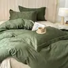 Conjunto de cama jacquard de alta qualidade com quatro peças, 100% algodão, capa de edredom de algodão puro escovado, adequada para todas as estações, capa de edredom e lençol