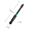 Puntas de Impacto Negras en Forma de Cruz Yunbei, Anillo Fosfatado Verde-Naranja, Brocas para Destornillador Eléctrico con Vástago Hexagonal de 1/4, Destornillador de Taladro Manual