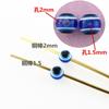 Material para hacer llaveros de pájaro hechos a mano, accesorios, cuentas de resina de ojos azules, cuentas sueltas de 2 mm de apertura