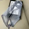 Novo Estilo Primavera e Verão Lenço de Seda Chiffon para Mulheres, Lenço Diagonal Fino Grande com Bolinhas, Lenço Decorativo Versátil para Proteção Solar, Pequeno Xale