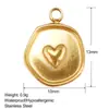 Accesorios para Joyería DIY Materiales Acero Inoxidable Etiqueta de Corazón Colgante de Oro de 18K Transfronterizo Colgante de Corazón de Bambú Dorado