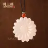 Colgante de Buda de Jade Afgano Rosa de Raíz de Loto Tipo Hielo Natural, Collar de Buda de Jade Amuleto de Paz, Colgante de Jade