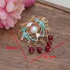 Novo Estilo Antigo Liga de Zinco Oca Presilha de Cabelo Borla Pérola Acessórios de Cabelo para Mulheres Hanfu Qipao Acessórios Presilha de Cabelo Retro Adorno de Cabeça