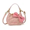 Bolso de Mano para Niñas Estilo Nuevo Otoño e Invierno Gato Pequeño Fragante Lazo Bolso de Mano de Moda Familiar Mini Bolso Cruzado al Hombro