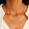 Collar de Acero Inoxidable con Cuentas de Mijo Nuevo Transfronterizo de Amazon 2025, Joyería de Cuello Elegante y de Moda