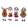 Decoraciones Navideñas de Productos Nuevos Transfronterizos Colgantes de Cuentas Árbol de Navidad de Lino Muñeco de Papá Noel Muñeco de Muñeco de Nieve Colgante Venta al por Mayor