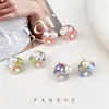"Sinfonía de Flores" Pendientes de Flor de Cristal Suave para Mujer, Pendientes de Estilo Pastoral Francés, Pendientes de Moda y Lujosos