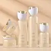 Veia Prateada em estoque 30-120ml frascos conjunto lótus, frascos de vidro para loção, embalagens para skincare, frascos dosadores para BB cream e creme