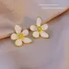 Brincos de Tarraxa Florais Doces Suaves Super Fada para Mulheres 2023 Novos Tendência High-End Ear Jewelry Floral