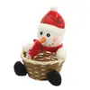 Pote de Doces de Natal Transfronteiriço Rattan Caixa de Presente Transparente para Idosos Boneco de Neve Alce Suprimentos de Natal Decoração Pequena para Crianças