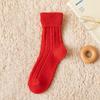 Calcetines Rojos Año Nuevo Calcetines Rojos para Mujer Invierno Pata de Gallo Calcetines de Media Caña para Mujer Boda Adulto Doble Aguja Calcetines de Moda