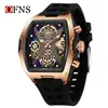 Reloj de Venta Caliente Transfronterizo Ofns, Reloj de Estudiante Moderno con Esfera Grande en Forma de Barril, Reloj de Cuarzo para Hombre Luminoso Personalizado con Láser
