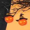 Pendientes Europeos y Americanos de Halloween Transfronterizos, Exagerados y Simples Pendientes de Gancho con Colgante de Calabaza con Capucha de Acrílico, Accesorios para Fiestas Festivas