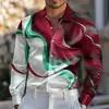 Camisa casual de manga larga estampada con cuello camisero transfronteriza, nueva moda trendy para hombre