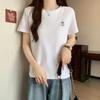 Camiseta de Manga Corta para Mujer con Diseño Único de Cuello Redondo y Tops Holgados de Nuevo Estilo Europeo 2023