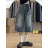 Diseño bordado único e interesante, jeans cropped para mujer para otoño, de cintura alta, modernos, corte holgado, adelgazantes y versátiles pantalones de pierna ancha