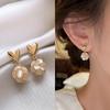 Ins estilo pérola brincos de amor requintado nicho feminino Coringa high-end sentido brincos 925 prata brincos explosivos atacado