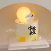 Decoración de Pastel para el Festival de Medio Otoño 2025 Lámpara de Luna Brillante de Moda Adorno Conejo de Jade Conejo Lunar Conejo Feliz de Medio Otoño Topper