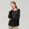 Top de yoga transpirable holgado con tiras cruzadas de seda de bambú, camiseta deportiva de manga larga informal estilo perezoso para fitness