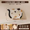 Fornecimento Direto da Fábrica Prato Cerâmico Pintado à Mão Formato de Gato Fofo Embossado Cor Sob Esmalte Prato para Lanches de Vegetais Prato de Sobremesa Prato de Porcelana Chinesa