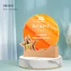 Trofeo de Cristal Creativo de Madera Grabado Personalizado Medalla de Competencia Producción Placa Autorizada Premio al Empleado Destacado Souvenir