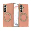 Adecuado para Samsung Z Fold8 Ultra, funda de teléfono de carga inalámbrica magnética, funda de cuero con soporte de anillo giratorio de 360 grados