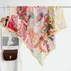 Estilo chino estilo pintura al óleo camelia moderno gasa 90 pañuelo cuadrado grande bufanda de seda para mujer bufanda de primavera y otoño con temperamento para combinar con camisa chal