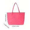 Bolsa Tote Matelassê Feihong Transfronteiriça, Grande Capacidade, Alto Valor Estético, Bolsa de Ombro Lisa, Bolsa de Mão Portátil Versátil para Exterior