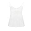 [Florzinha Branca] Alcinha/Manga Curta Versão Dupla Branco Sexy Renda Camisola Base Camisa Interna