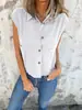Verão 2025 Novo Moda Cruzada Estação Independente da Amazon Moda Europeia e Americana Gola Lapela Feminino Cor Sólida Camisas Tops e Coletes