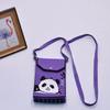 Bolso para teléfono móvil de estilo coreano con diseño de panda pequeño, bandolera de punto, bolso de mano con solapa, bolso informal para salir