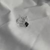 ¡Bonito pato! Nuevo Anillo de Gema Degradada Diseño de Nicho Femenino Anillo Abierto con Textura Irregular de Papel de Estaño Anillo Masculino