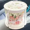 4466881010 Caja Redonda Transparente para Pastel de Cumpleaños de 12 pulgadas con Altura Extra, Empaque Popular para Regalo de Repostería