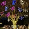 Luces de Estrella LED para Exteriores Cadena de Luces de Hadas Estrella Luna Colgantes Luces para Árboles Festival de Primavera Árboles de Calle Paisaje Luces Decorativas