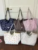 Bolsa de Lona Grande Capacidade Estilo Coreano Cor Blocada Bolinhas Estilo Preguiçoso Feminino Bolsa Tote de Nylon Bolsa de Mão/Ombro para o Trabalho