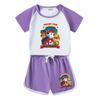 Ropa para Niños Traje de Manga Corta para Niñas Verano 2022 Estilo Occidental Nuevo Estilo Shorts para Niños Pequeños y Medianos Moda Casual Traje de Dos Piezas