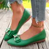 Comércio Exterior Tamanho Grande Strass Laço Bico Fino Rasteirinha Boca Rasa Casual Sapatos Femininos 2026 Outono Nova Chegada