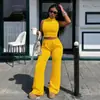 2026 Novo Conjunto de Duas Peças Roupas Femininas Transfronteiriças Europeias e Americanas Estilo Primavera e Verão Top Moderno com Gola Alta Casual e Confortável para Mulheres