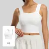 TATABLANOM Sujetador Deportivo de Cuello Cuadrado para Mujer Copas Fijas Antishock Reunión Alta Elasticidad Chaleco Sujetador de Yoga Fitness