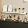 Estante de exhibición de pared de honor, estante recto de montaje en pared, estante de empresa para exhibir trofeos, certificados, medallas, estante de almacenamiento de montaje en pared