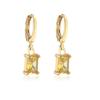 Brincos Geométricos Aogu Design Nicho Banhados a Ouro 18K com Zircônias Incrustadas para Mulheres, Brincos de Luxo Acessível, Fornecimento Transfronteiriço