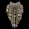Amazon Super Flash Strass Longo Colar de Borla Festa Moda Cristal Grande Colar Acessórios Mulheres